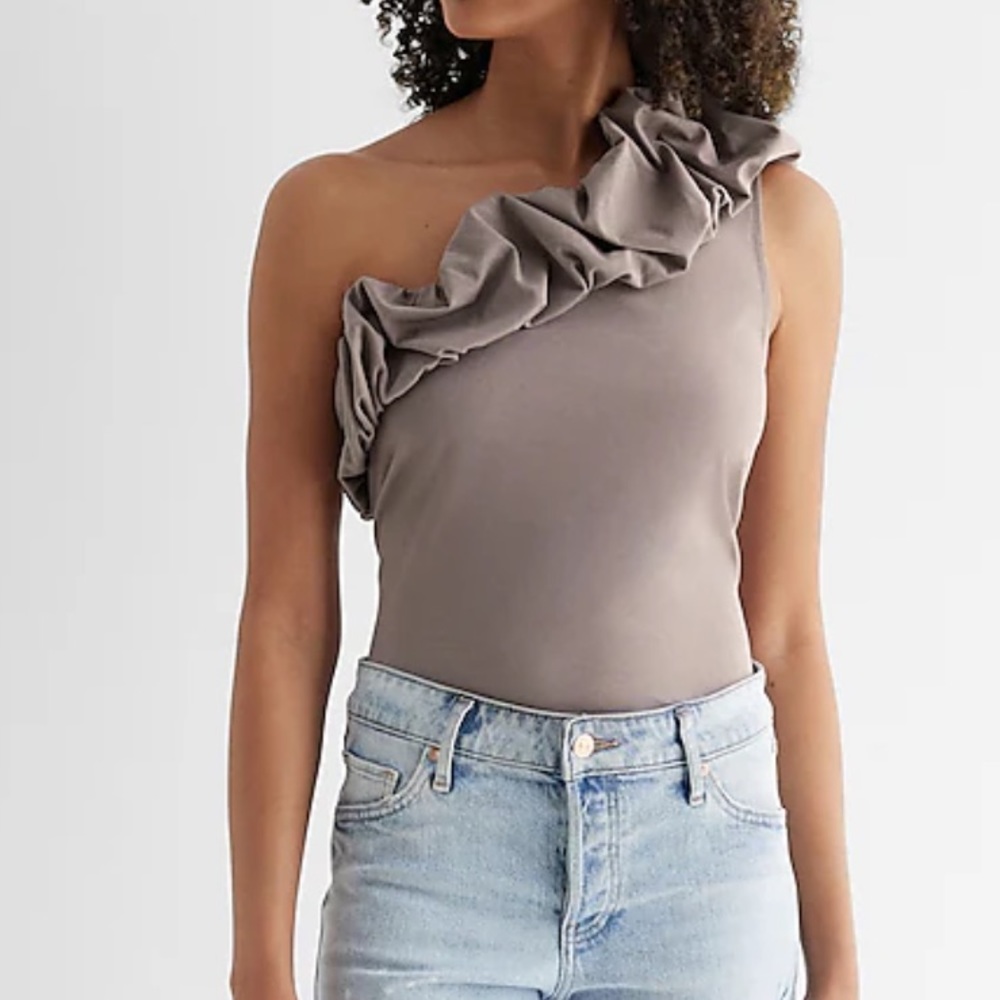 Express Puff One Shoulder Tank, Size XL